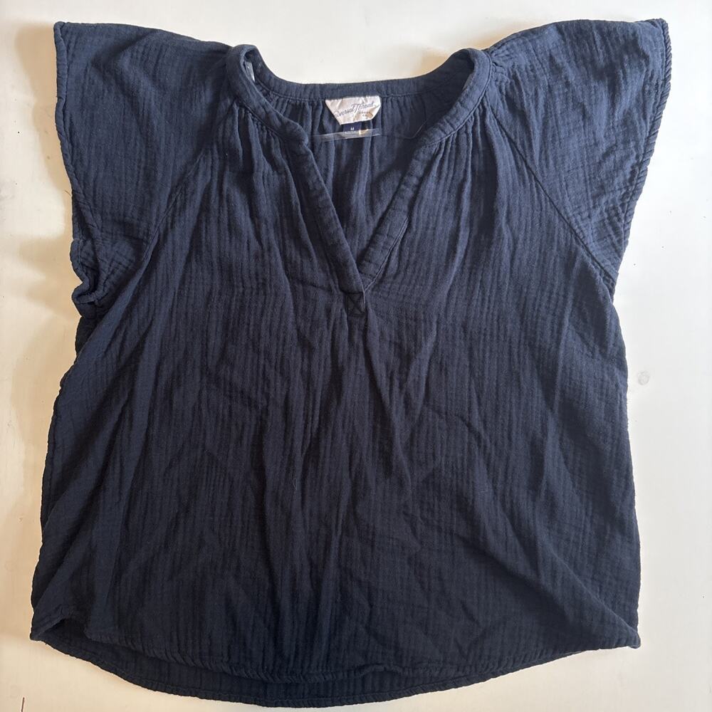 Universal Thread M Waffle 100% Cotton Bell Sleeve Blouse, Boho, Peasant, EUC